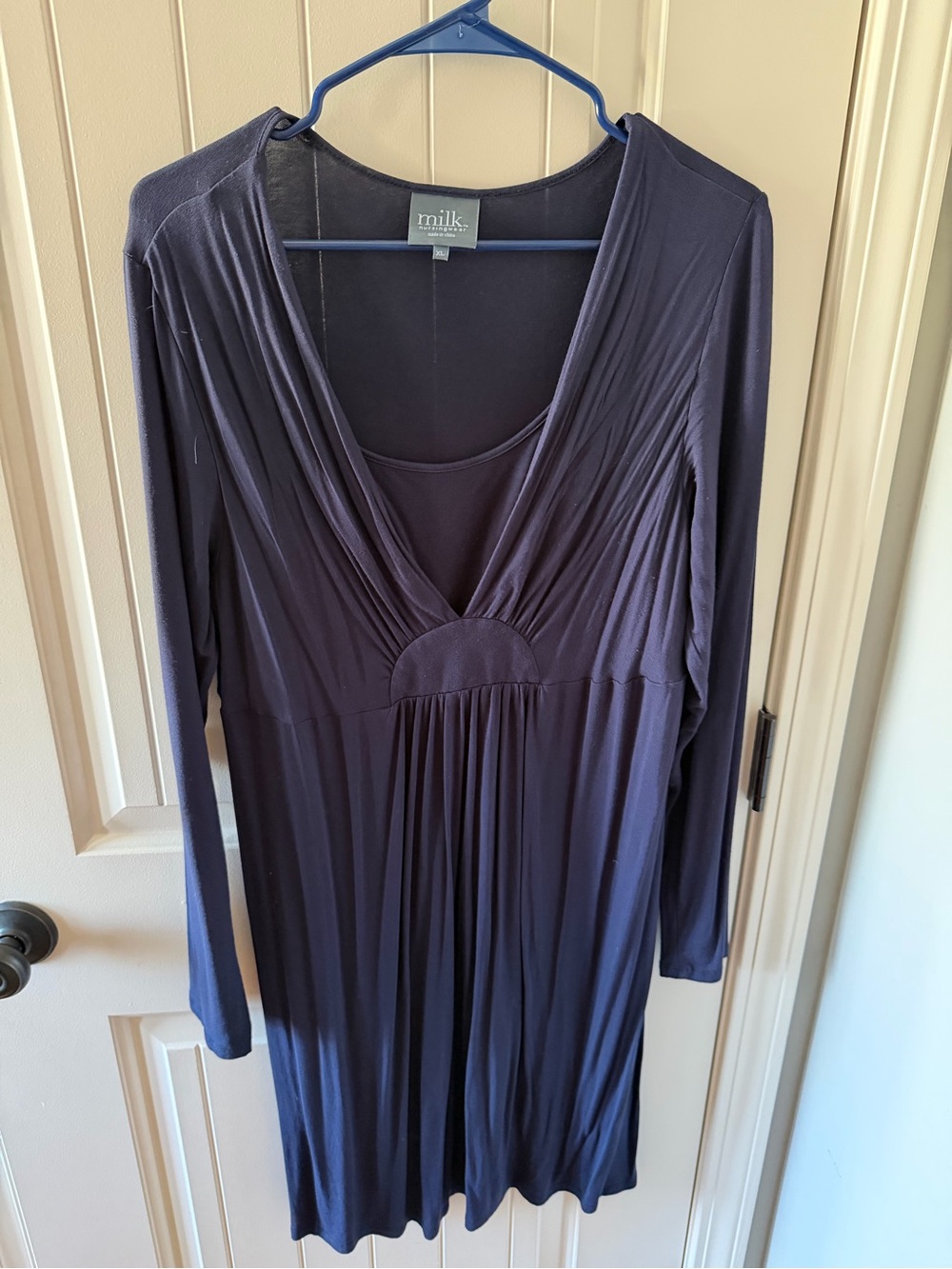 Nursing Long Sleeve Dress in Deep Navy